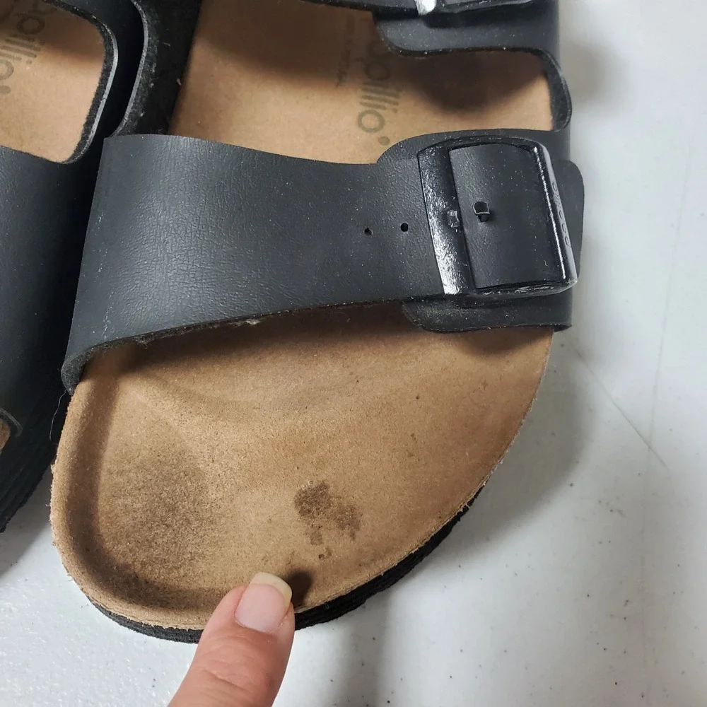 Papillio By Birkenstock Mens Arizona Vegan Leather Strappy Sandals Size 43 Black